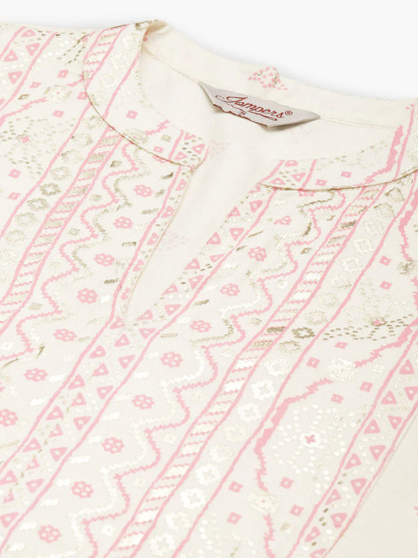 Jompers Women's Yok-Design Faired Kurta - Pink - Distacart