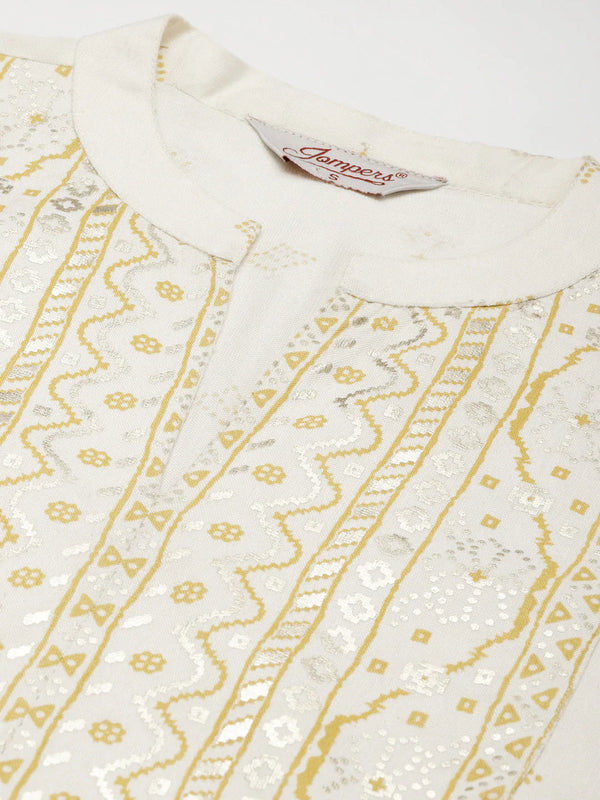 Jompers Women's Yok-Design Faired Kurta - Yellow - Distacart