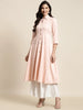 Jompers Women's Shirt Collar flared Kurta - Orange - Distacart