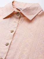Thumbnail for Jompers Women's Shirt Collar flared Kurta - Orange - Distacart