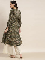 Thumbnail for Jompers Women's Printed Anarkali Kurta - Green - Distacart