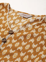 Thumbnail for Jompers Women's Printed Anarkali Kurta - Yellow - Distacart