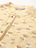 Thumbnail for Jompers Women's Printed Gotta Patti Kurta - Cream - Distacart