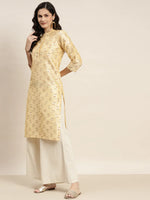 Thumbnail for Jompers Women's Printed Gotta Patti Kurta - Cream - Distacart
