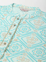 Thumbnail for Jompers Women's Printed Gotta Patti Kurta - Gren - Distacart
