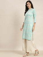 Thumbnail for Jompers Women's Printed Gotta Patti Kurta - Gren - Distacart