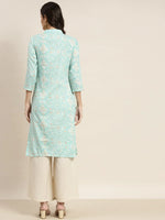 Thumbnail for Jompers Women's Printed Gotta Patti Kurta - Gren - Distacart