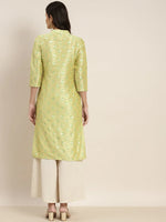 Thumbnail for Jompers Women's Printed Gotta Patti Kurta - Lime - Distacart
