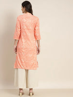 Thumbnail for Jompers Women's Printed Gotta Patti Kurta - Orange - Distacart