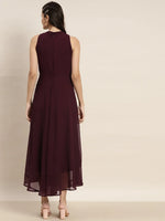 Thumbnail for Jompers Women's Embroidered A-Line Midi Dress - Purple - Distacart
