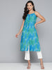 Jompers Women's Pure Cotton Blue Ikkat Kurta - Distacart