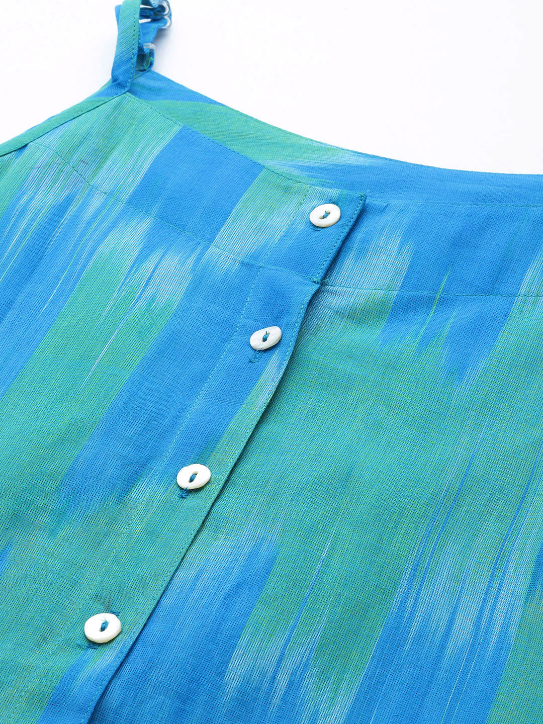 Jompers Women's Pure Cotton Blue Ikkat Kurta - Distacart