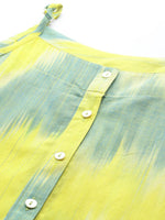 Thumbnail for Jompers Women's Pure Cotton Yellow Ikkat Kurta - Distacart