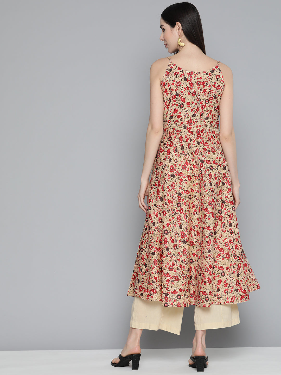 Jompers Women's Floral Printed Floral Cotton Kurta - Red - Distacart