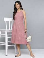 Thumbnail for Jompers Women's Coral Floral Sequin Embroidered A-Line Midi Dress - Distacart