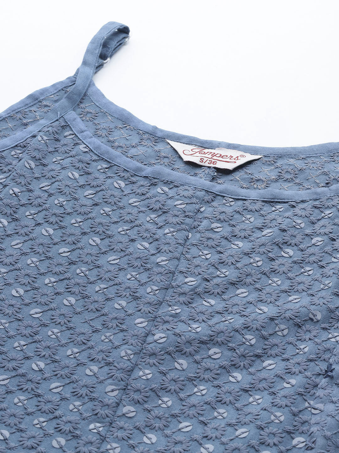 Jompers Women's Grey Floral Sequin Embroidered A-Line Midi Dress - Grey - Distacart