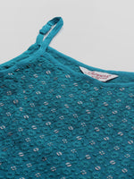 Thumbnail for Jompers Women's Blue Floral Sequin Embroidered A-Line Midi Dress - Peacock - Distacart