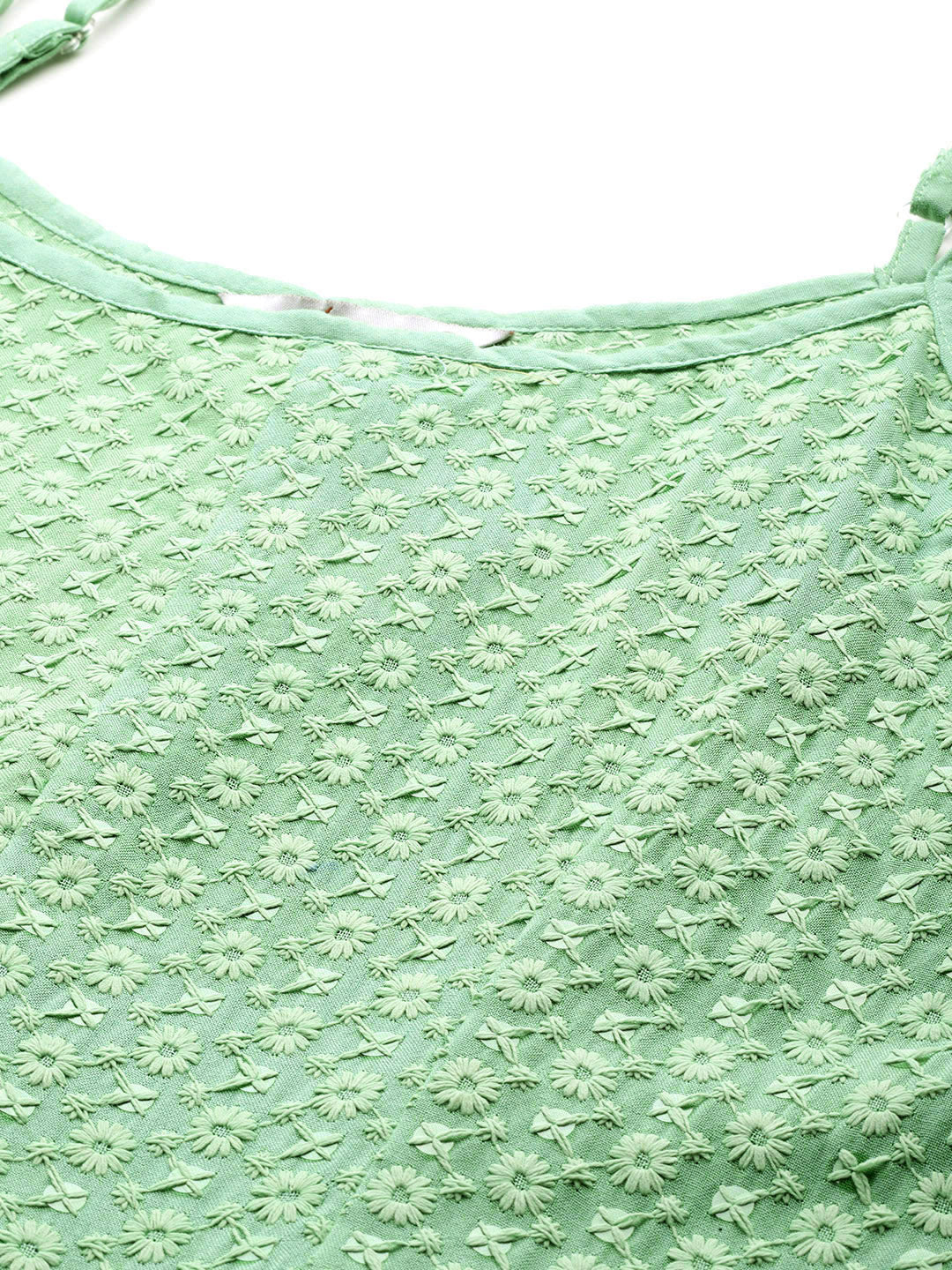 Jompers Women's Green Floral Sequin Embroidered A-Line Midi Dress - Distacart