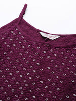 Thumbnail for Jompers Women's Purple Floral Sequin Embroidered A-Line Midi Dress - Purple - Distacart