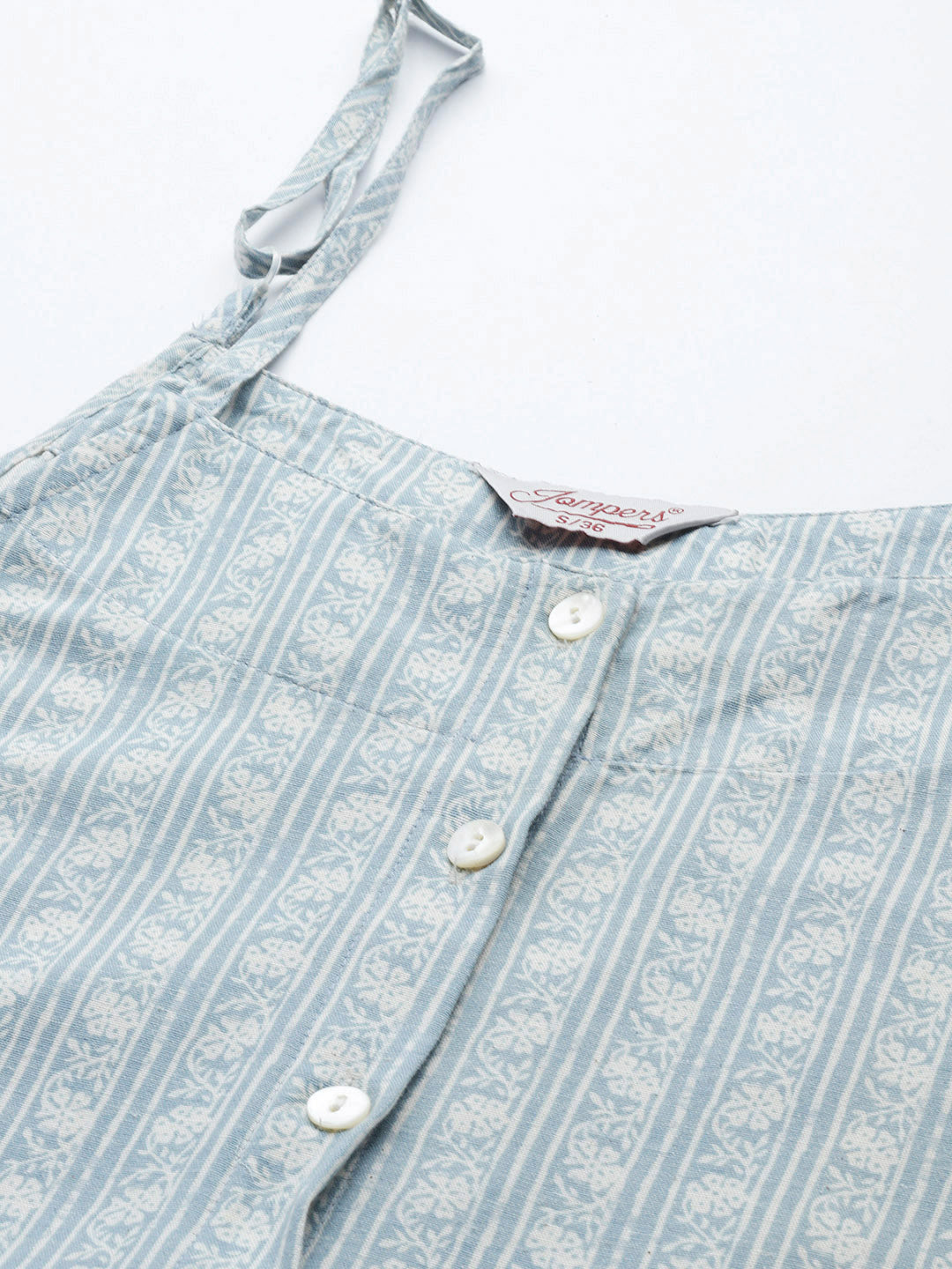 Jompers Women's Floral Printed Blue Kurta - Blue - Distacart