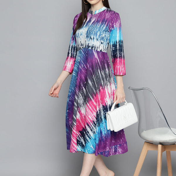 Jompers Women's Ombre effect flared dress - Purple - Distacart