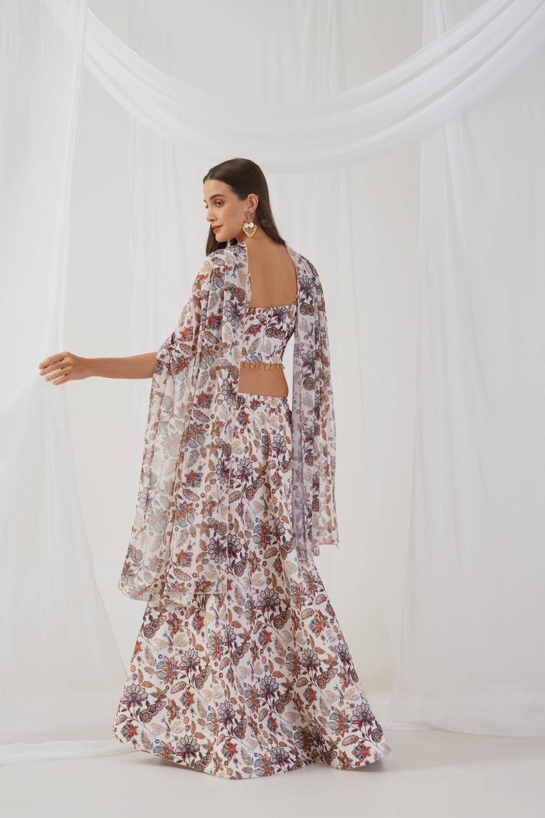 Jompers Women's Printed Beads & Stones Ready to Wear Lehenga & Blouse With Dupatta - Ivory - Distacart