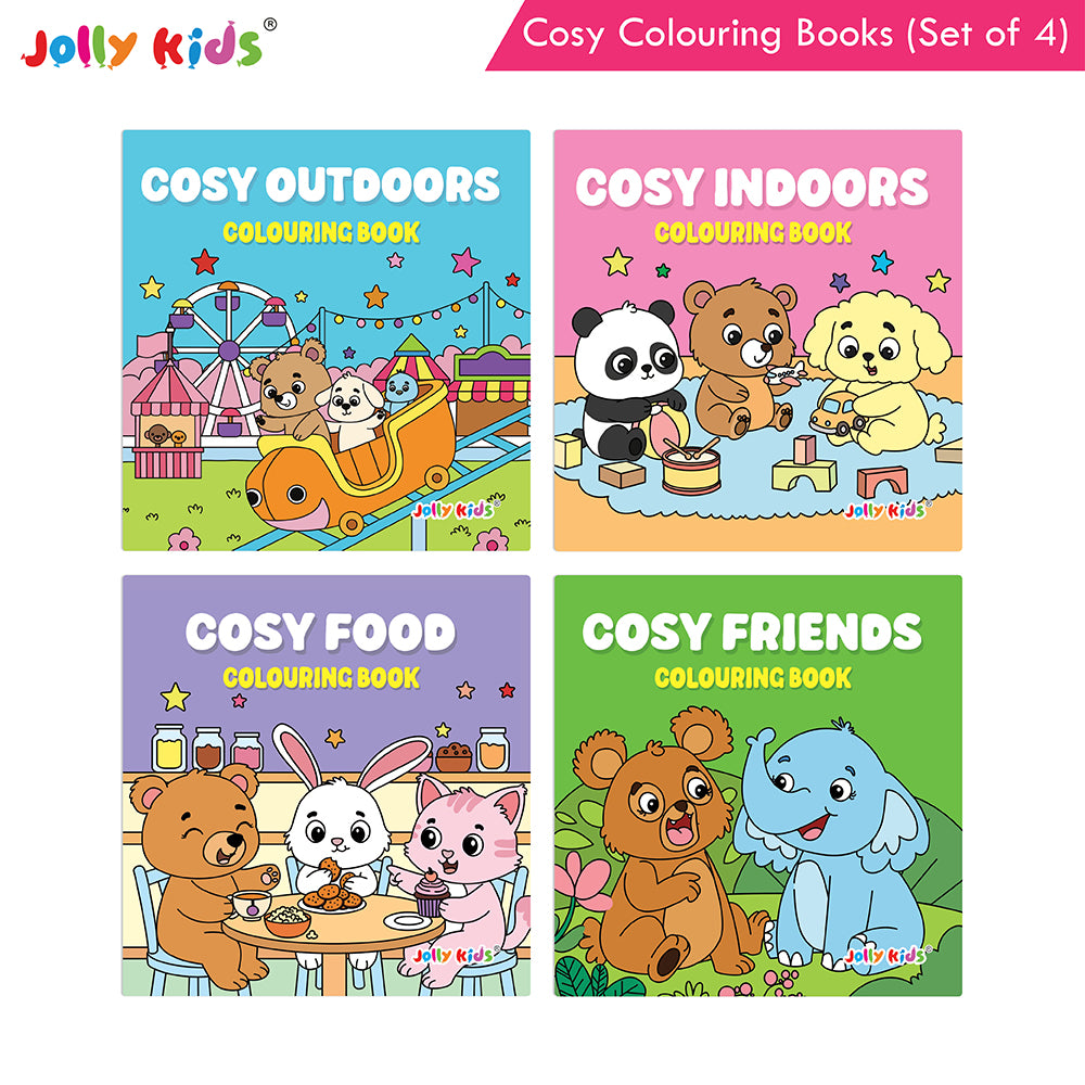 Jolly Kids Cosy Colouring Books Set Of 4 For Kids - Jolly Kids