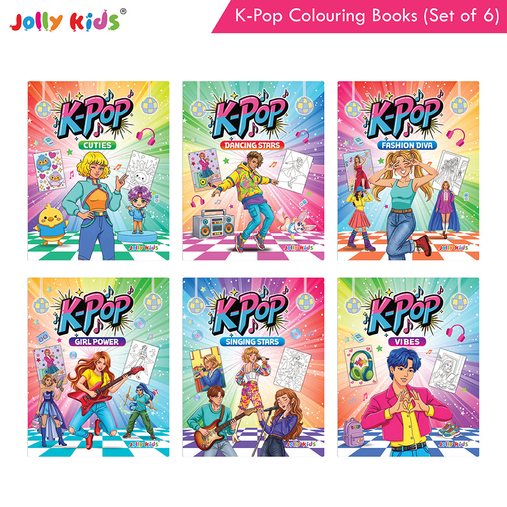 Jolly Kids K-Pop Colouring Books Set Of 6 For Kids - Jolly Kids