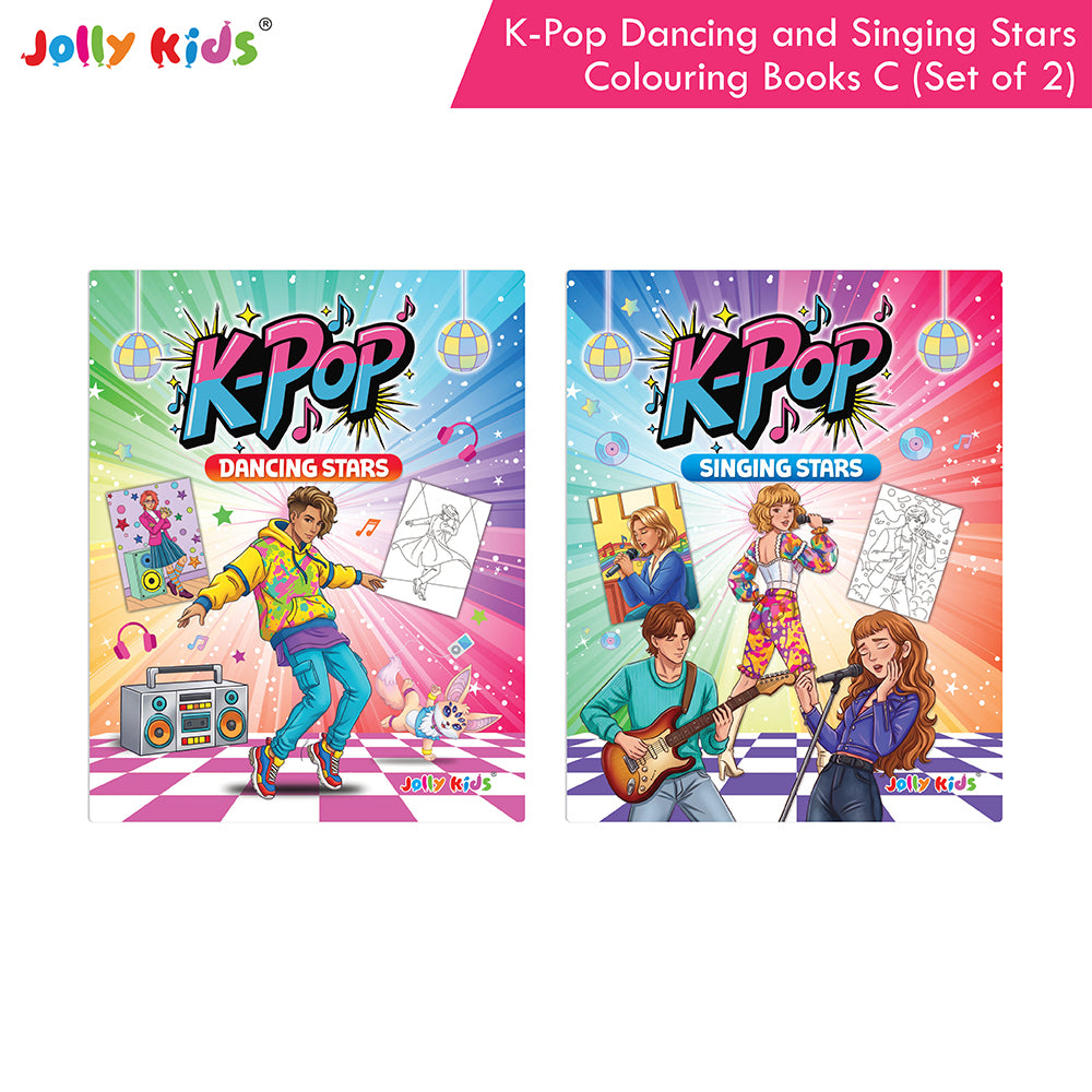 Jolly Kids K-Pop Dancing & Singing Stars Colouring Books Set Of 2 - Jolly Kids