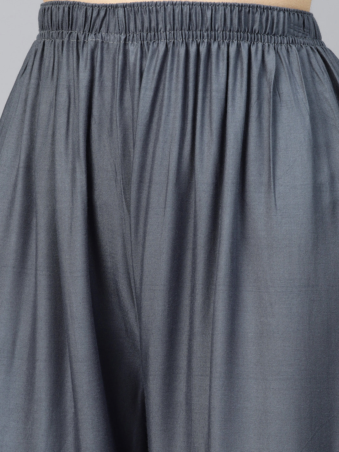 Jompers Women's Grey Straight Elasticated Palazzo - Distacart