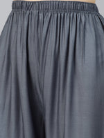 Thumbnail for Jompers Women's Grey Straight Elasticated Palazzo - Distacart