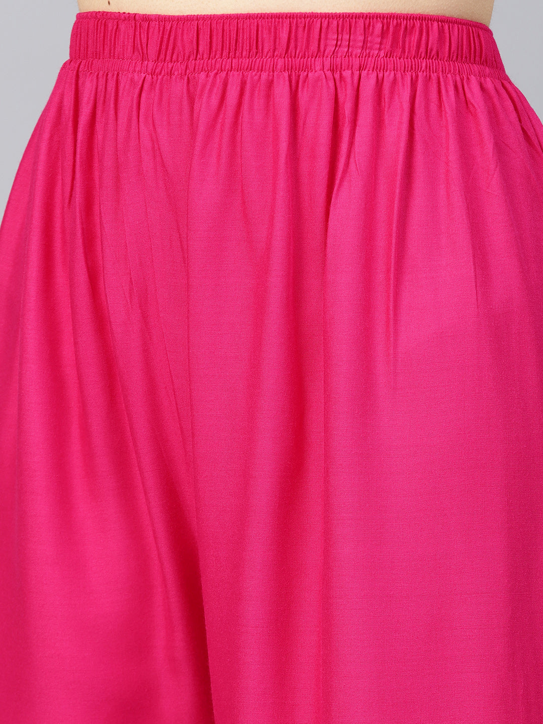 Jompers Women's Pink Straight Elasticated Palazzo - Distacart