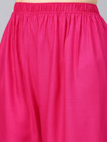Thumbnail for Jompers Women's Pink Straight Elasticated Palazzo - Distacart