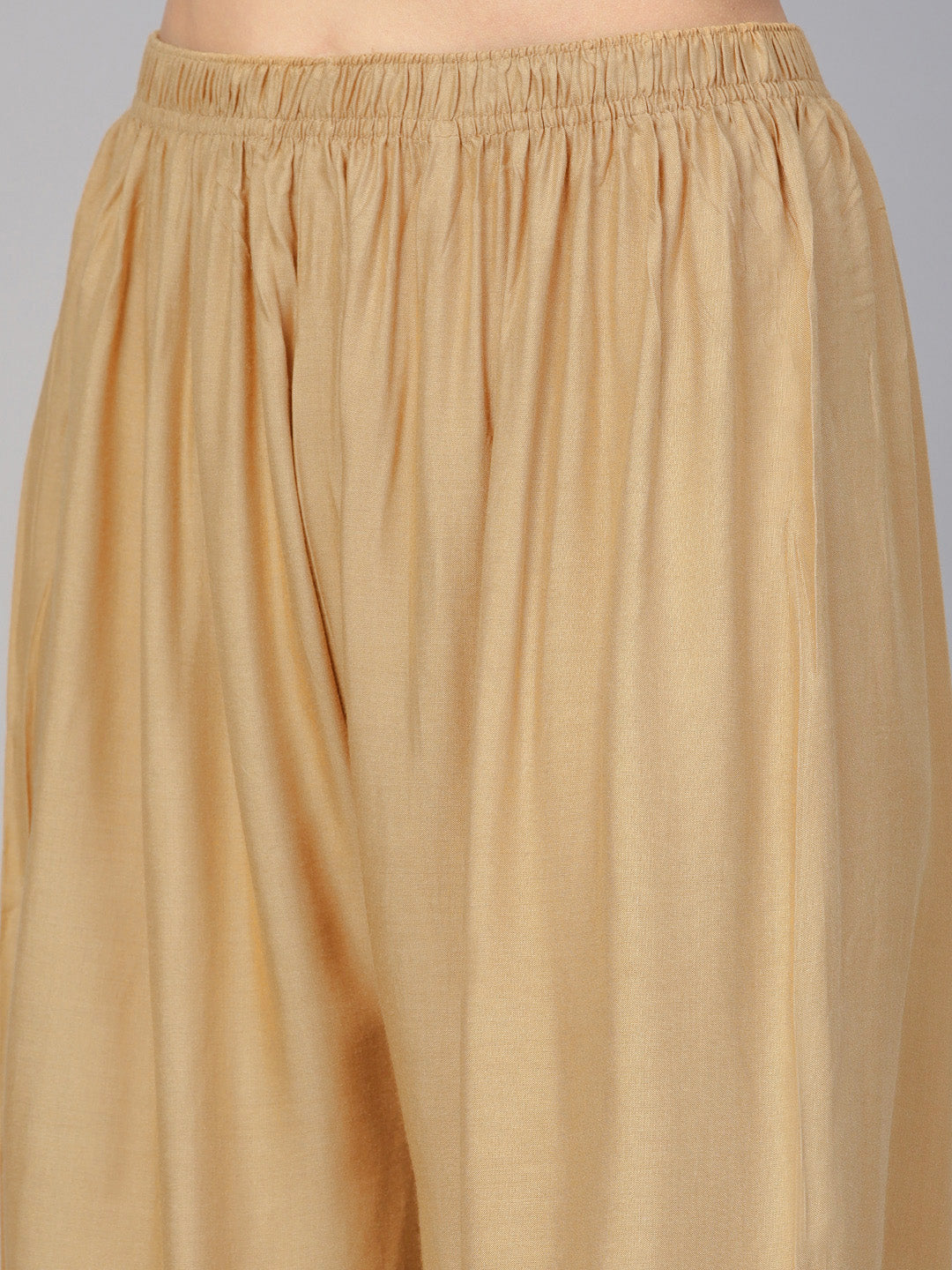 Jompers Women's Beige Straight Elasticated Palazzo - Distacart