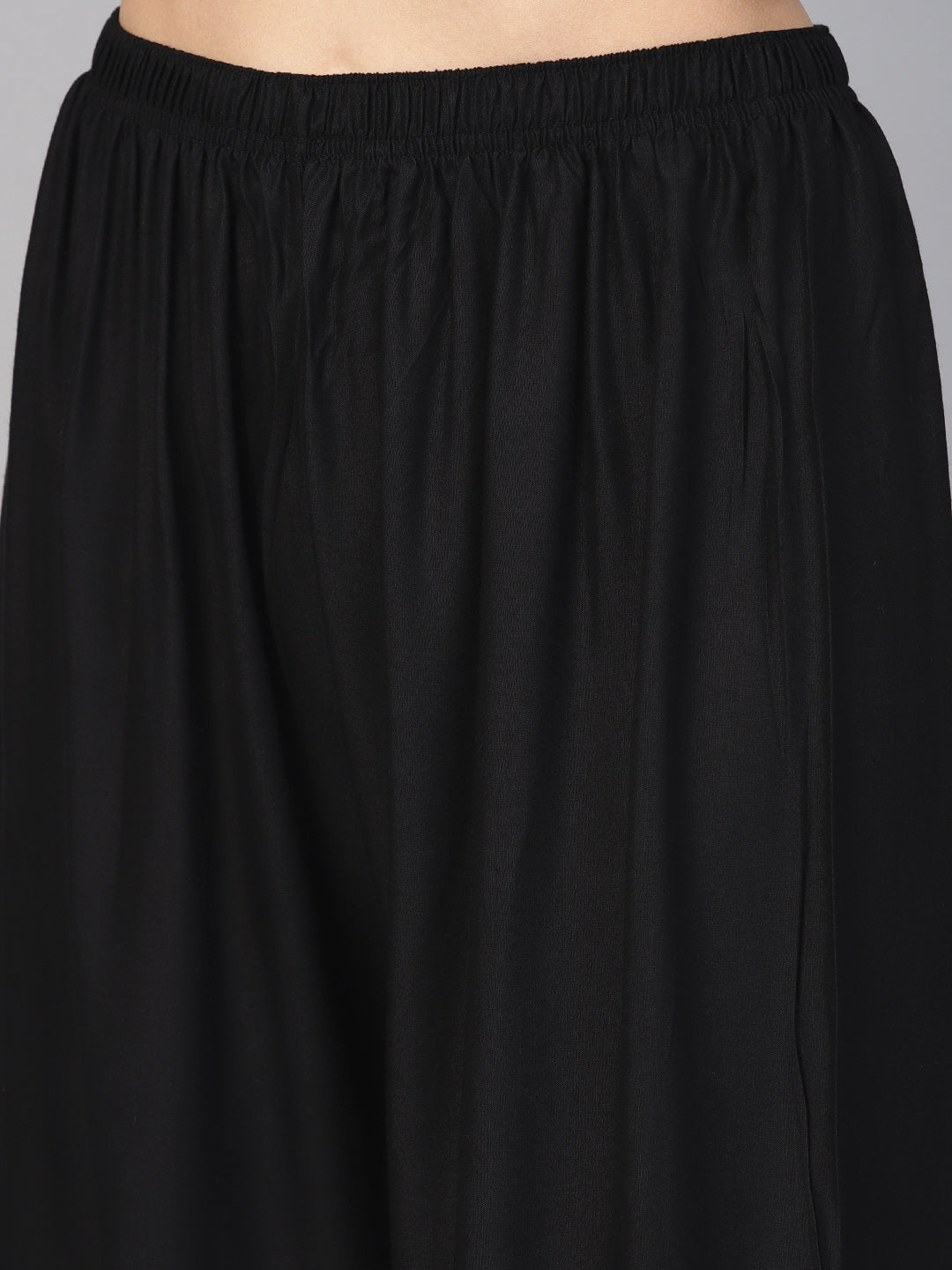 Jompers Women's Black Straight Elasticated Palazzo - Distacart
