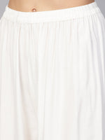 Thumbnail for Jompers Women's off-White Straight Elasticated Palazzo - Distacart