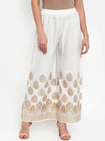Thumbnail for Jompers Women's Purple Embroidered Kurta with Palazzos - Distacart