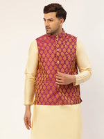 Thumbnail for Jompers Men's Pink Self-Designed Waistcoat - Distacart