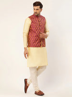 Thumbnail for Jompers Men's Pink Self-Designed Waistcoat - Distacart