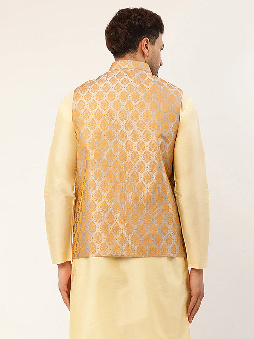 Jompers Men's Silver Self-Designed Waistcoat - Distacart