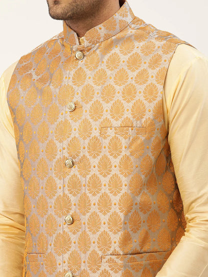 Jompers Men's Silver Self-Designed Waistcoat - Distacart