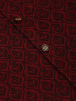 Thumbnail for Jompers Men's Maroon Self-Designed Maroon Waistcoat - Distacart