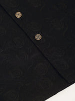 Thumbnail for Jompers Men's Navy & Black embossed Nehru Jacket - Distacart