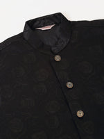 Thumbnail for Jompers Men's Navy & Black embossed Nehru Jacket - Distacart