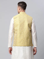 Thumbnail for Jompers Men's Lemon Printed textured Nehru Jacket - Distacart