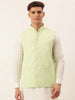 Jompers Men's Green Embroidered Nehru Jackets - Distacart