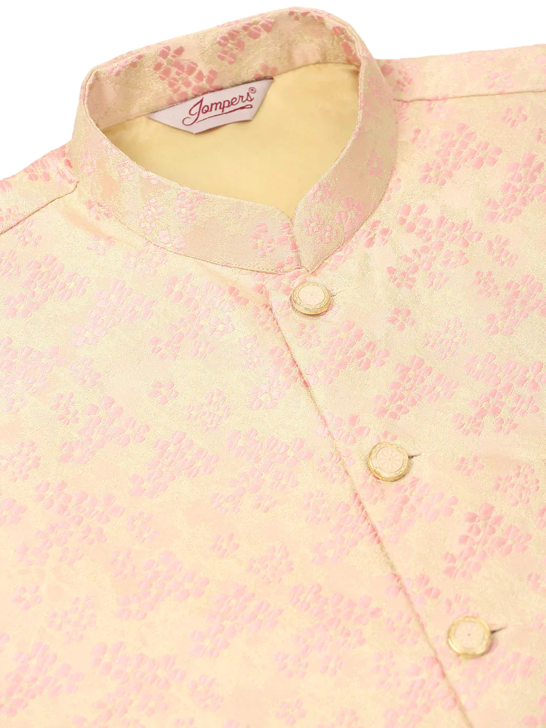 Jompers Men's Pink Floral Design Nehru Jacket - Distacart