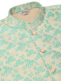 Thumbnail for Jompers Men's Sky Blue Floral Design Nehru Jacket - Distacart