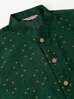Thumbnail for Jompers Men's Green Embroidered Woven Nehru Jackets - Distacart