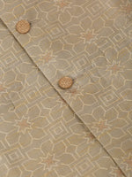 Thumbnail for Jompers Men's Beige & Golden Woven Design Nehru Jackets-JOWC_4045Beige - Distacart
